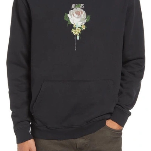 All Saints Other - AllSaints Wreath Hoodie in Washed Black
